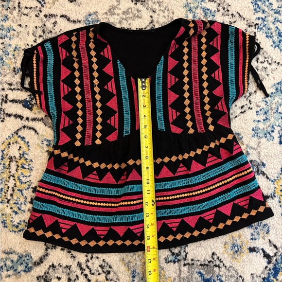 Savanna Jane Geometric Blouse - Black, Pink, Teal - Picture 7 of 7